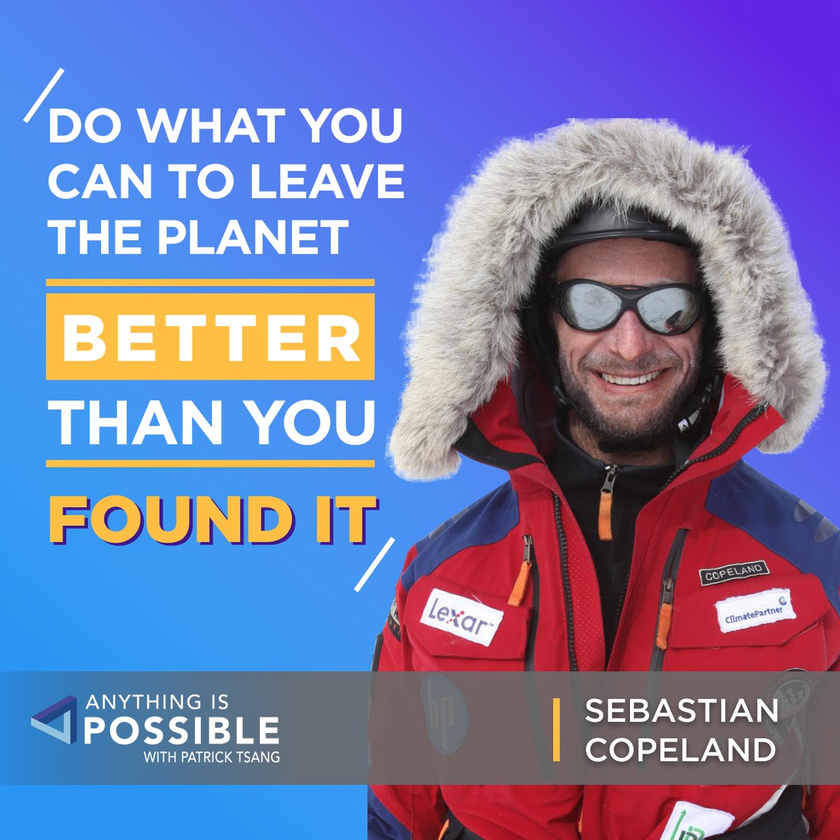 patpltsang's tweet photo. Set goals and achieve them. We should always stay curious and make the world a better place. @sebcopeland
Full episode here: https://t.co/FzGMyxKrrU
---
#quoteoftheday #sebastiancopeland #climatechange #positive #anythingispossible https://t.co/whqGRfILxA