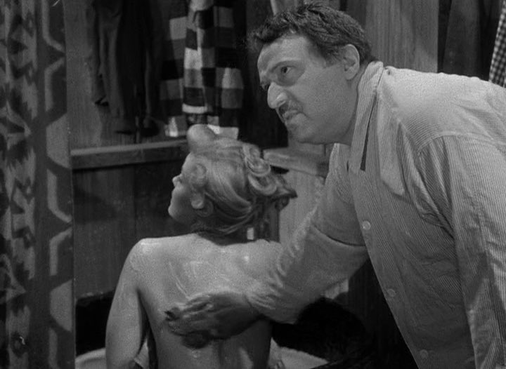 The film never quite explains why Haas doesn’t want to touch his own wife - it’s suggested that he believed the rumours (he’s religious) and married her just to use her in his plot. Hence this comical and quite sexy moment.  #Noirvember  #Bait