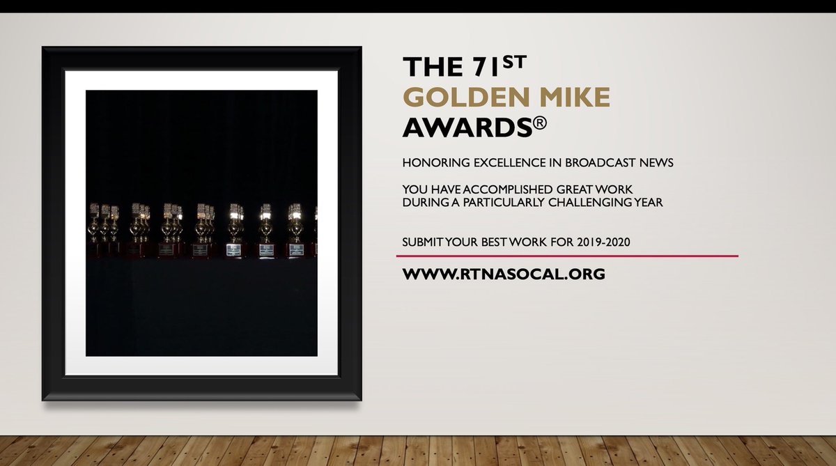 🏆71st GOLDEN MIKE AWARDS🏆 Final Days to Submit Your Work 📺🎙🎥 Enter today and Save! Share with your colleagues! Early Bird deadline November 7 Late Entry Deadline November 14. Complete rules and procedures available at rtnasocal.org #GoldenMikeAwards #RTNASocal