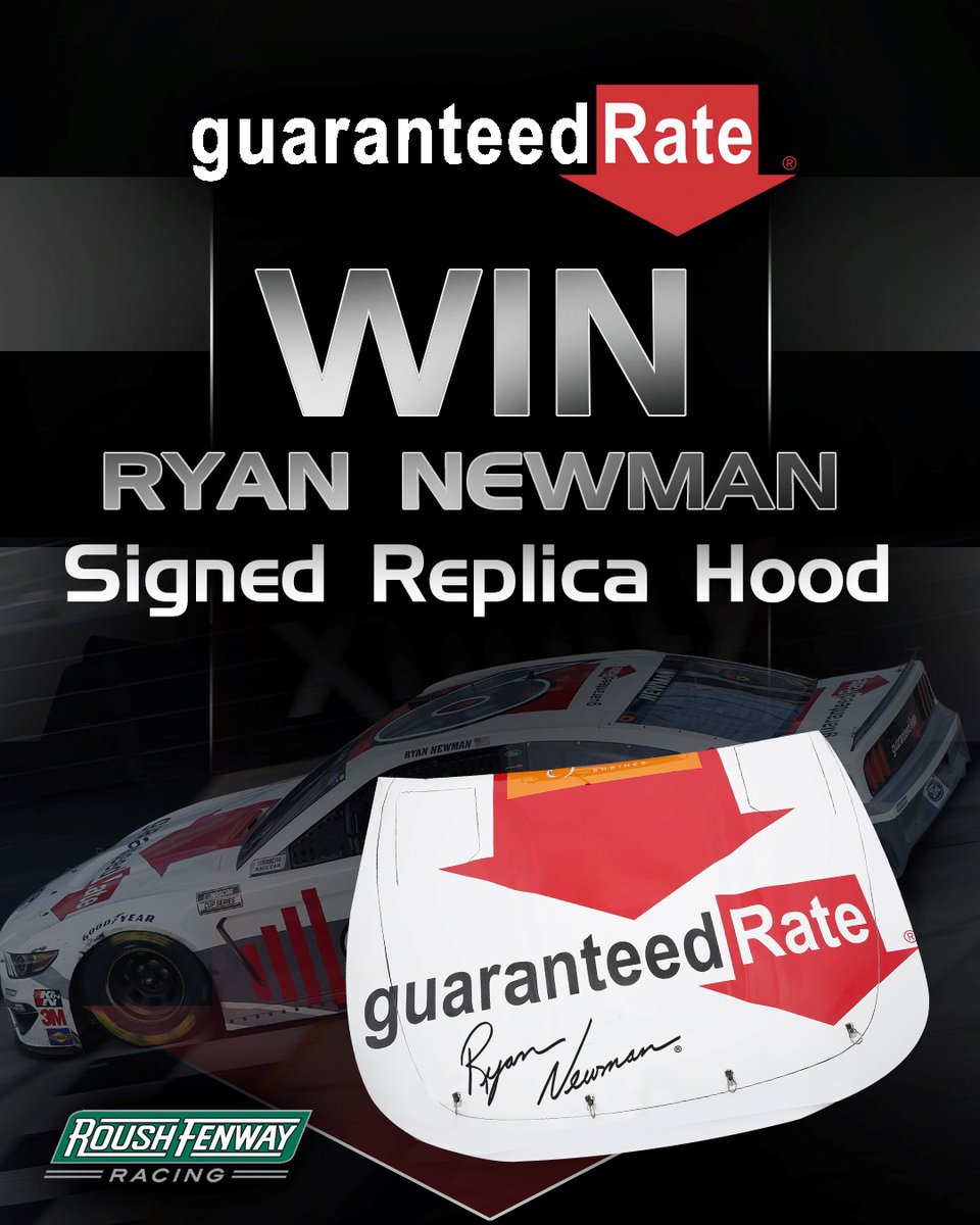RFKracing's tweet photo. It's time for the final chance this season to #WinWithGuaranteedRate!
Like this post or reply using the hashtag for your chance to win a signed replica hood from @RyanJNewman. Make sure to follow @GuaranteedRate to be eligible to win! https://t.co/31muGeM5Ff