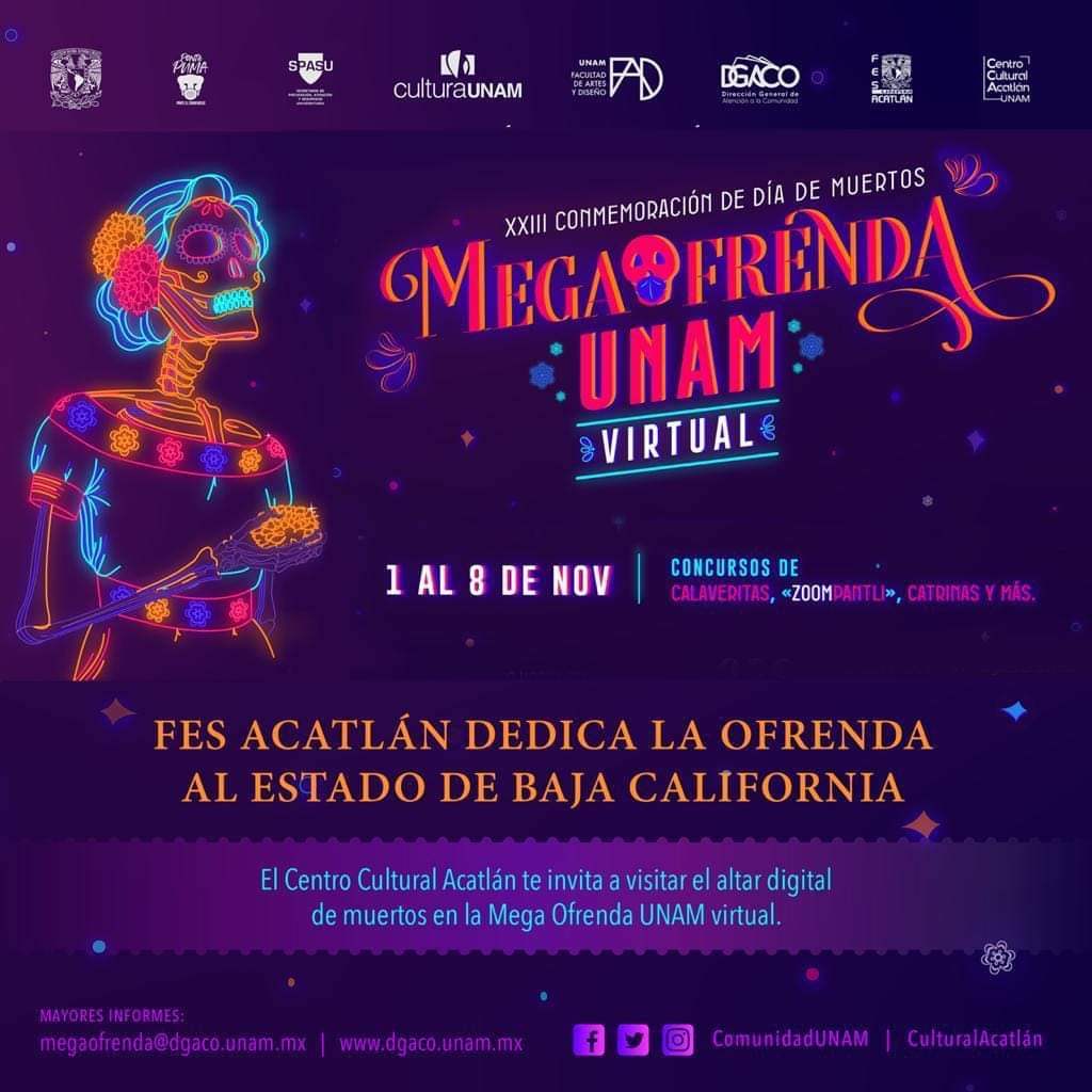FES_ACATLAN's tweet photo. Vota por la ofrenda de la FES Acatlán escribiendo un tuit que contenga:
#MegaofrendaUNAMvirtual
#Ofrenda35
https://t.co/WWa5TNT1uw https://t.co/byPTF9Dv0s