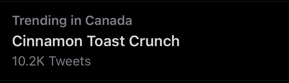 MarissaRoberto's tweet photo. Meanwhile in Canada, the best cereal in existence is trending for no reason other than IT SLAPS. 🥛 https://t.co/30SFGYWApb