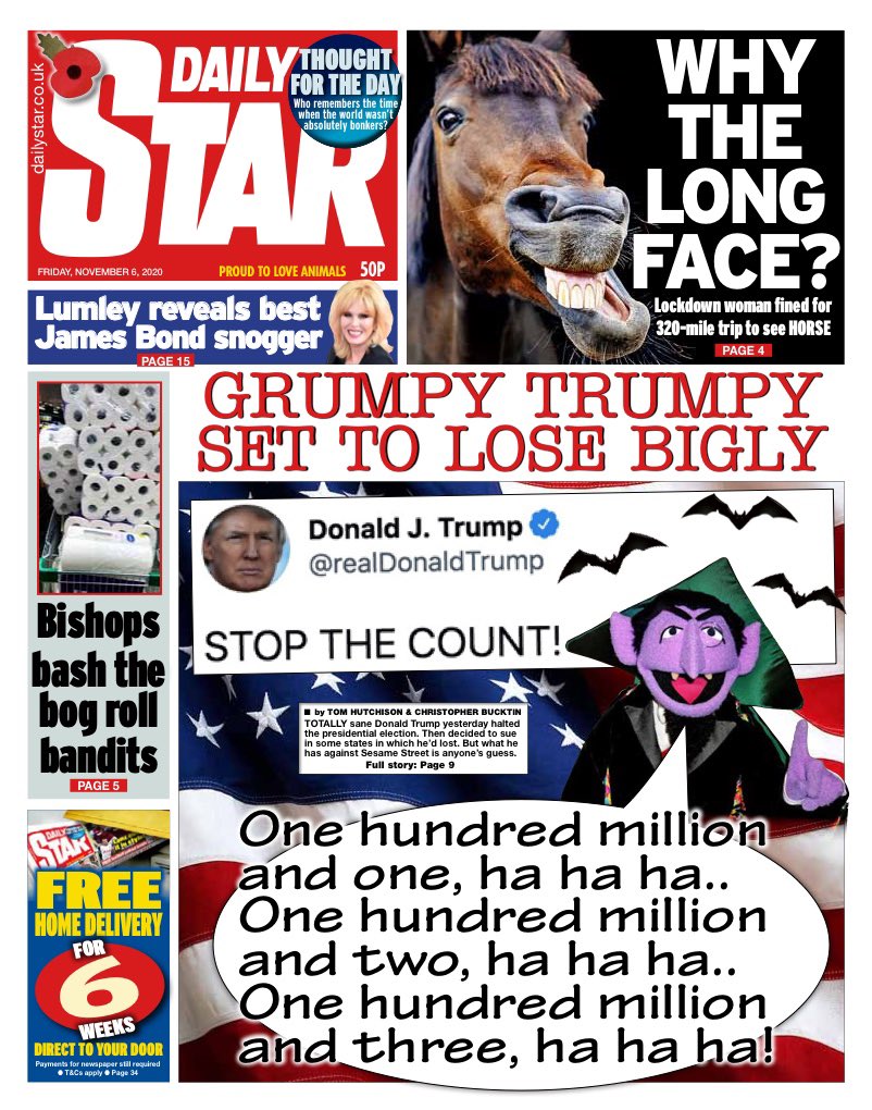 hendopolis's tweet photo. STAR: Grumpy Trumpy set to lose bigly #TomorrowsPapersToday https://t.co/EwDB9r7TXW