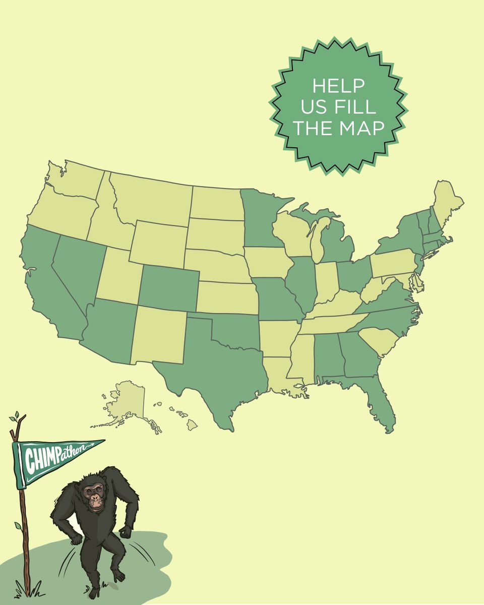SaveTheChimps's tweet photo. Chimpathon is back in action and virtual! Join hundreds of people across the nation in raising money for Save the Chimps! Learn more https://t.co/VSFLslw8Rt! Plus, the first person from each state to register will receive a Save the Chimps Allie mask! #Chimpathon #DocTheChimp https://t.co/5LpYqhIhtv