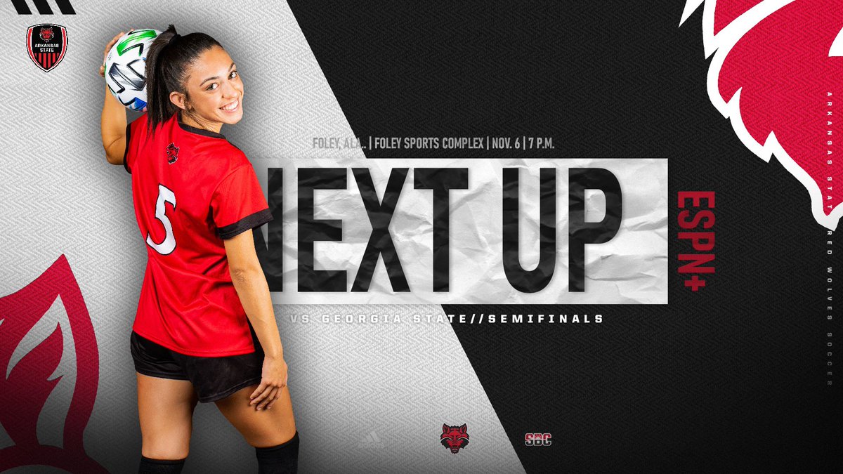 𝐍𝐄𝐗𝐓 𝐔𝐏:
       <a href="/SunBelt/">Sun Belt</a> Conference Tournament - Semifinals.

▪️ Georgia State
▪️ Nov. 6
▪️ Foley, Ala.
▪️ 7 P.M
▪️ ESPN+

#GRW