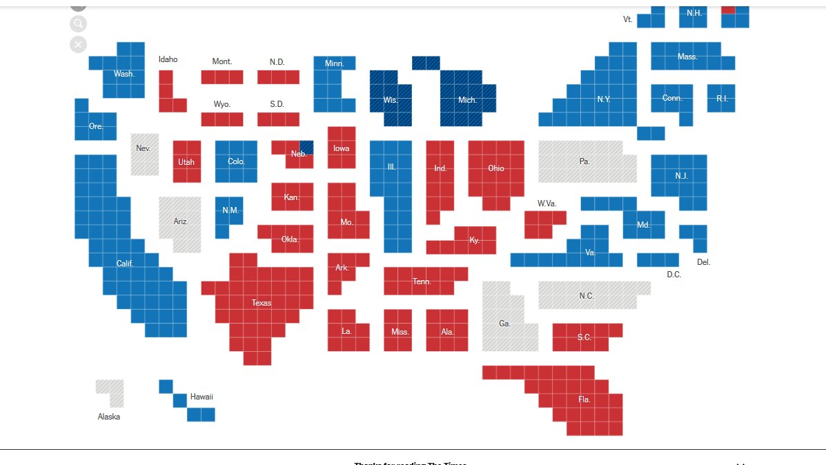 y a la carte NY Times qui a l'interet de representer le corps electoral