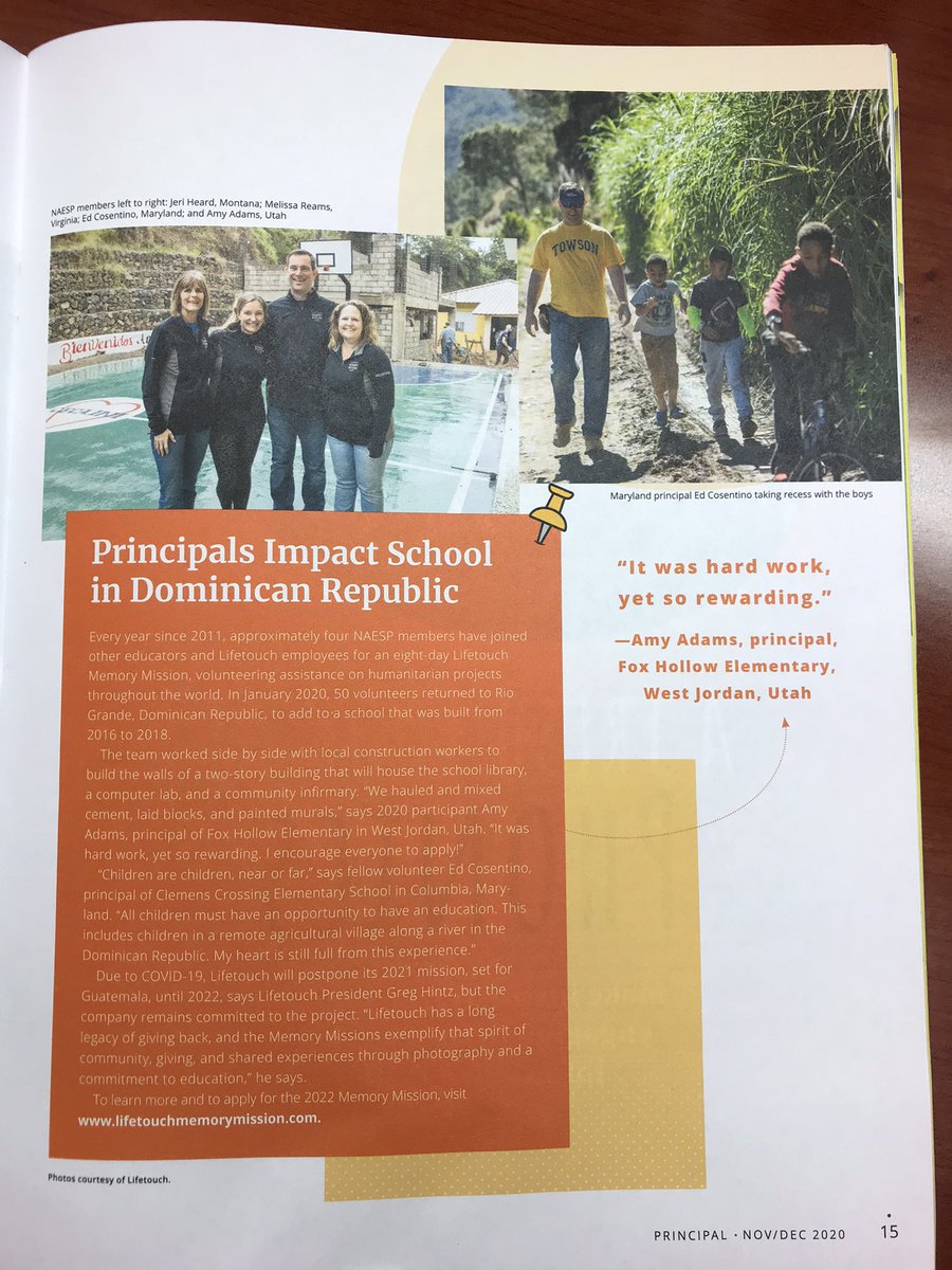 EdCosentino11's tweet photo. Take a look at this fun surprise in the issue of Principal Magazine.  Way cool!  That trip was an incredible highlight to an otherwise sad year.
@Lifetouch @NAESP https://t.co/euBAaalzeo