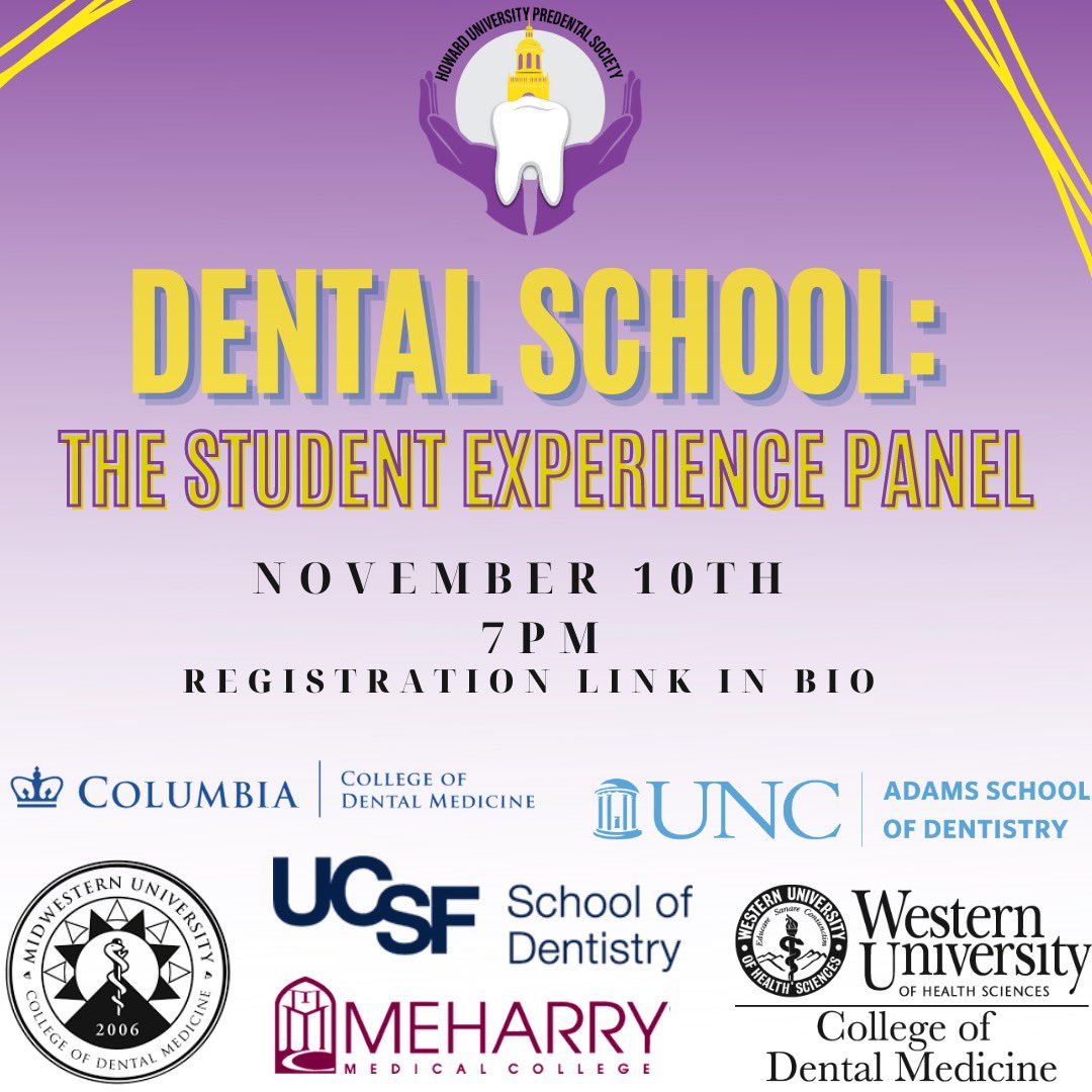 HUPDS's tweet photo. Join HUPDS on Nov. 10 at 7 pm EST for a Dental School Experience panel ! We have students from 6 different schools and they’re excited to tell you all about their journeys! Come out and get a glimpse of what school has really been like for them in these recent months ! https://t.co/o0idKuVr6D