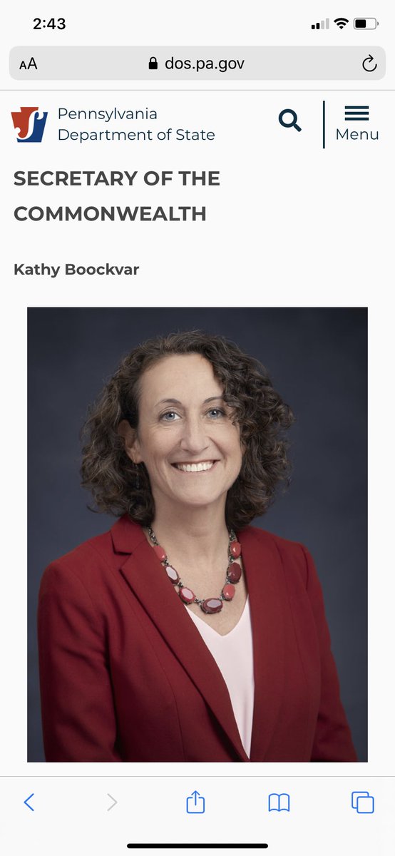 Most impressed with the delivery of updating voting details from this lady Kathy Boockvar (Secretary of State for Pennsylvania)
