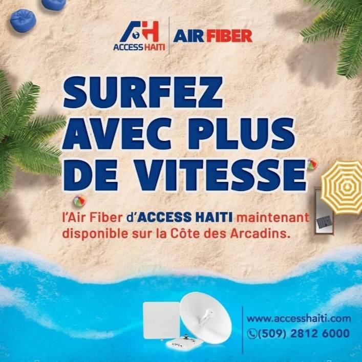 AccessHaiti1's tweet photo. SURFEZ AVEC PLUS DE  VITESSE!
Notre Air Fiber est maintenant disponible sur la côte des Arcadins

ACCESS HAITI 📞 2812-6000 / 2998-6000 
https://t.co/Bqp1esRMQA / sales@accesshaiti.net
#FiberZone #Airfiber #FiberTV #fiber https://t.co/NCp1aktXhl
