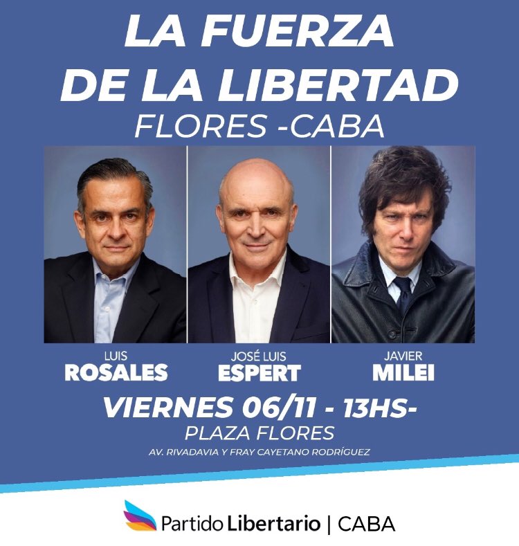 RosanaMariaLoto's tweet photo. Ellos son La Fuerza de la Libertad @JMilei @jlespert @luisrosalesARG   

#LaLibertadAvanza #ElFuturoEsLiberal #LaLibertadSioSi 🐍 

@LibertarioCABA https://t.co/c9Jk5xUrQm
