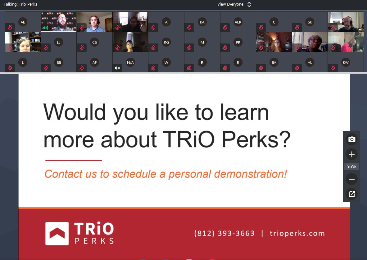 TRiOPerks's tweet image. Thank you to all of the passionate TRiO program leaders that joined us for today's VIP demonstration! 
Do you want to learn more about @TRiOPerks? Request info here: buff.ly/3p8Qgo7
#trioworks #trioprograms #trioperks
