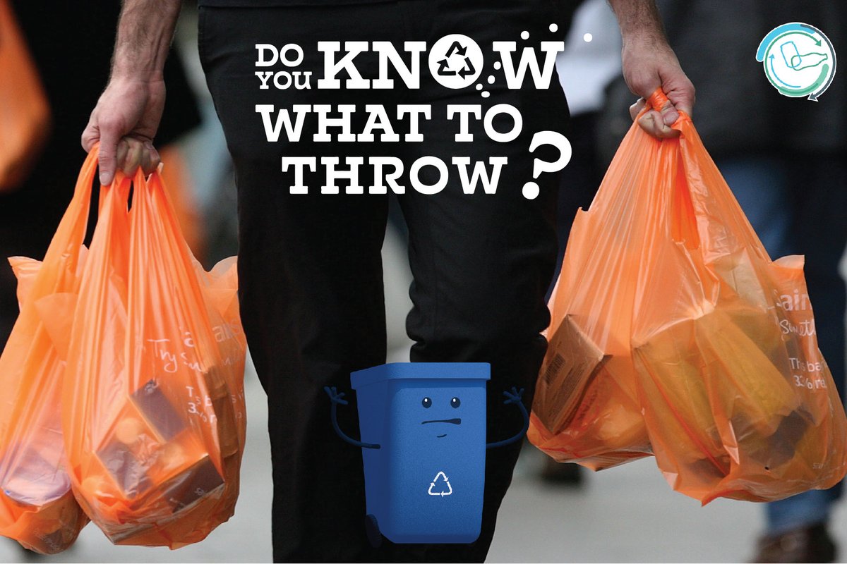TimeToRecycle's tweet photo. Do you know what to throw? Plastic bags cannot be thrown into your recycling bin as they get tangled up in recycling sorting equipment. They must be recycled separately. Visit https://t.co/Ko0Ae2IDQM to find a nearby drop off location for plastic bags. #KnowWhatToThrow https://t.co/SMIdOn4ehs
