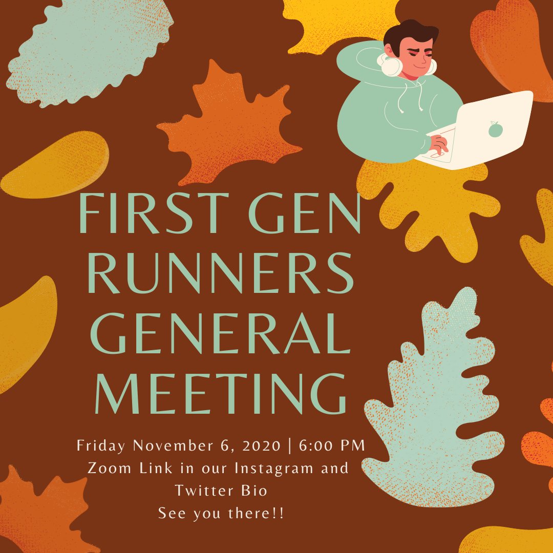 firstgenrunners's tweet photo. Meeting Tomorrow at 6 PM!!!! Zoom link in Bio. Hope to see you there! https://t.co/pkRoVT7Ff4