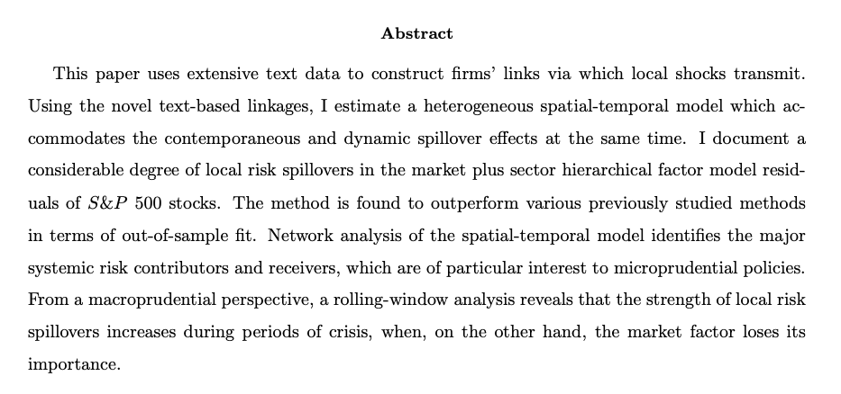 Shuyi GeJMP: "Text-Based Linkages and Local Risk Spillovers in the Equity Market"Website:  http://geshuyi.com/ 