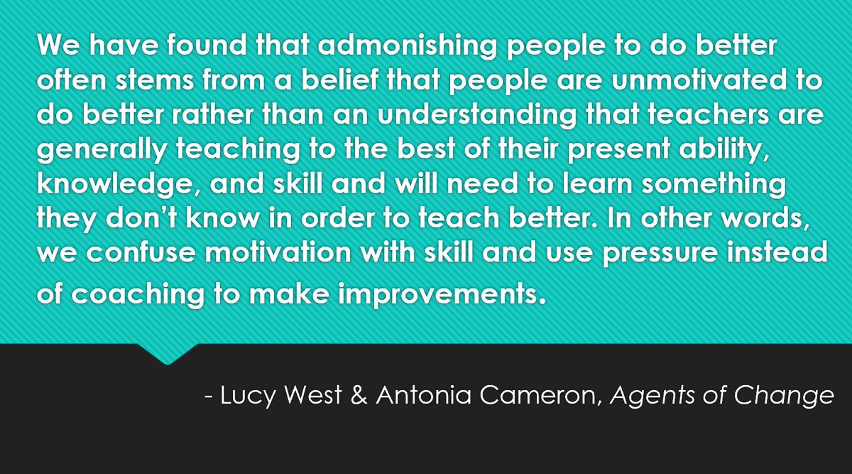 JRParris72's tweet photo. Love this quote from West &amp; Cameron's Agents of Change.  Reminds me to:
- Always assume positive intent
- Listen more, talk less
- Seek to understand
- Build up &amp; support rather than tear down &amp; blame
- Acknowledge and appreciate the complexities of the
   work. https://t.co/VCAvZJ843b