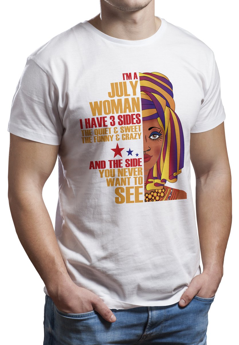 People born in the month of July are very optimistic. They have a tendency to be extremely positive in every situation. I am also a Man of July. How is thease tees of mine?