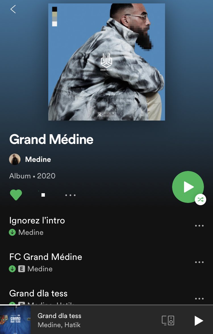 leeclaynews's tweet photo. Gros gros album de @Medinrecords disponible depuis minuit pour l’instant j’ai pas trouvé une seconde de l’album à jeter 🔥🔥🔥 album de l’année !!! #medine #grandmedine https://t.co/g4yHZZZu3t