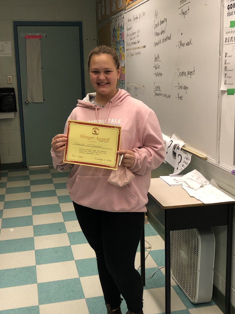 First Stinger award of the year for 7 Cooper! I love recognizing our kiddos!