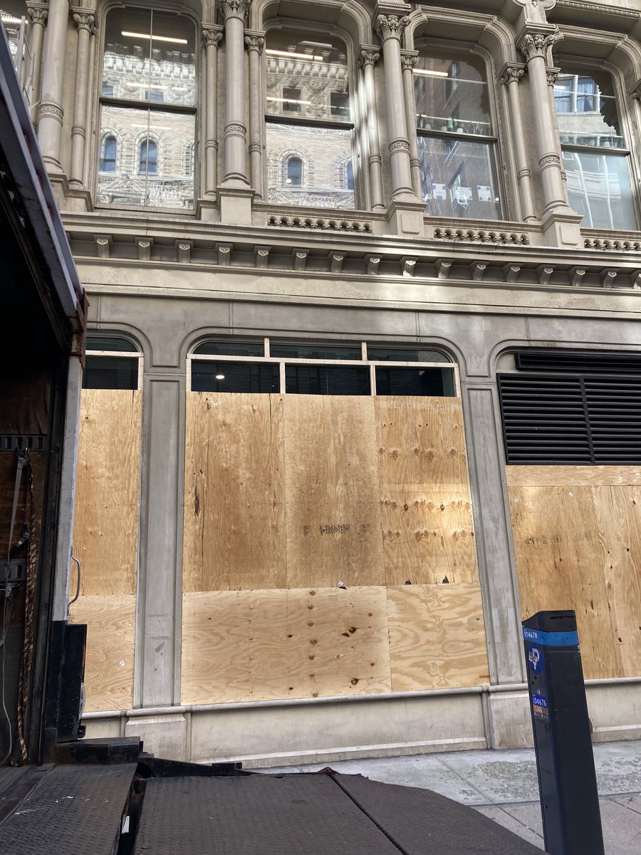 DPSSandman's tweet photo. I’m sure when the owners boarded up this store the last thing the owners were thinking about was firefighter safety. Be careful when entering these structures, you may not have a viable second means of egress. @FDIC @FDNY @fdiclive @FireIreland @fireengineering @BostonFire https://t.co/O4m2d7vx3Q