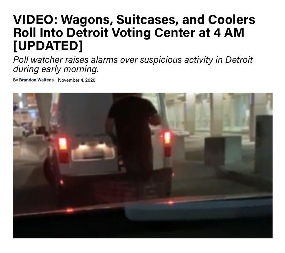 70/ This story got some buzz -- claims that people were bringing in suspicious packages in the middle of the night in Detroit. There's no actual allegation here, just ppl saying "suspicious activity." Still, it's worth crushing...