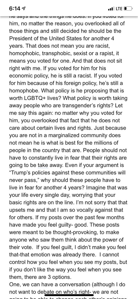 Maddieg_03's tweet photo. Re: Trump supporters

Hi- 

These are my feelings in long-form  writing because that’s my thing. 

If you want to have a respectful conversation, please text or dm me. 

If you want to argue, I’m not your girl. 

Okay, thanks for reading. (1/2) https://t.co/ISuXJKzVsc