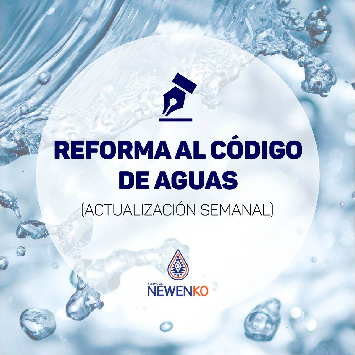 FundacioNewenko's tweet photo. Desde #Newenko compartimos la actualización semanal a la reforma al Código de Aguas, correspondiente a la semana del 2 de noviembre.
#codigodeaguas #sinpresionnohayagua #seguimientolegislativo https://t.co/XhA5shYyOF