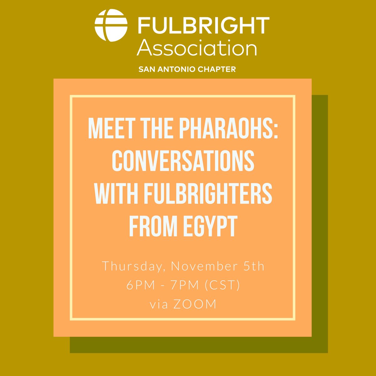 FulbrightSA's tweet photo. Hey #Fulbrighters! Be sure to join us at 6PM (CST) for our awesome webinar tonight! See you soon! https://t.co/fuiJ0L85or