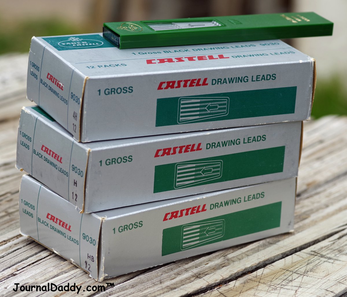 JournalDaddy's tweet image. We have a small cache of vintage A.W. Faber-Castell TK-9030 2mm pencil leads from the 1980's for sale. Look at the super fine lead storage container that holds and protects 12 each that comes with each purchase of the leads. Made in Germany.
