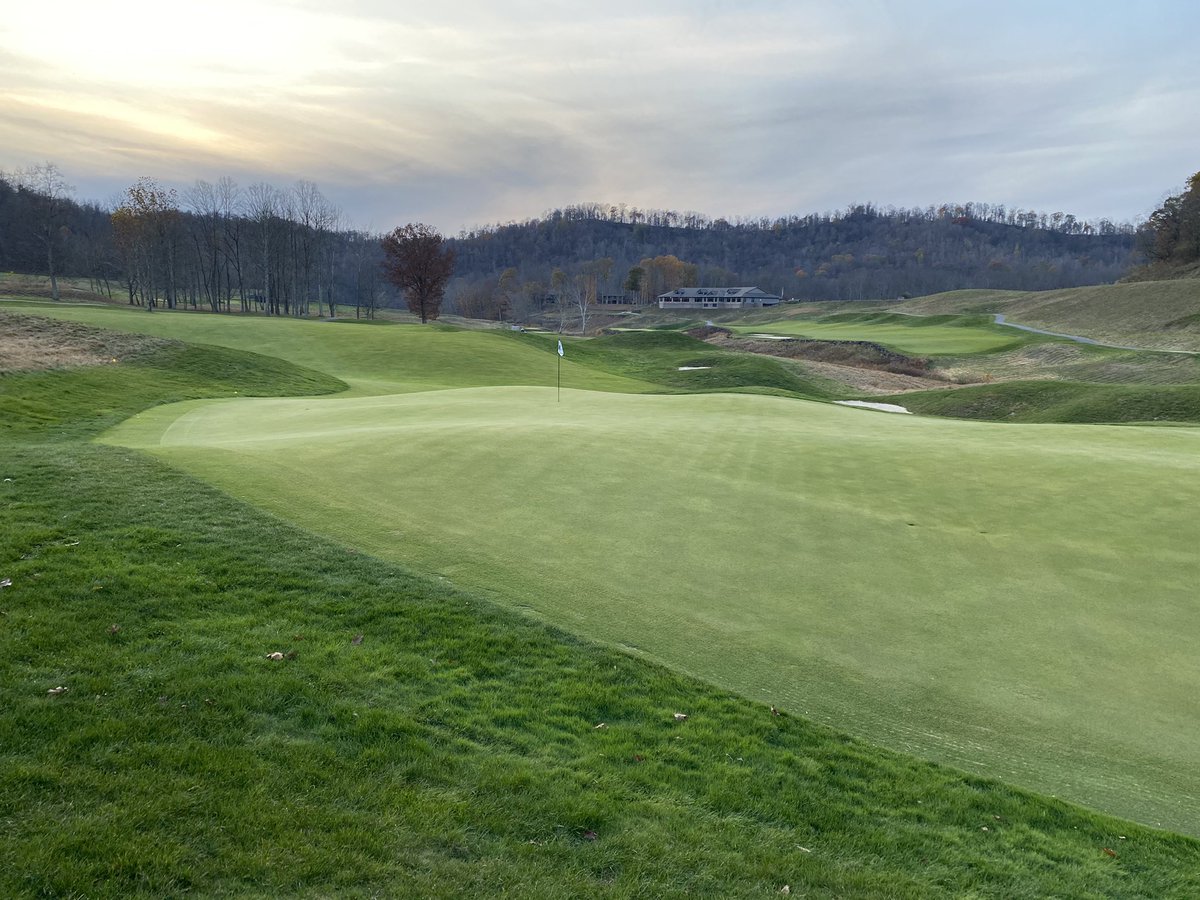 More proof of the power of proper tree removal. A view opened from the Pete Dye Golf Club 17th green to the 18th fairway and clubhouse has been discovered this year.