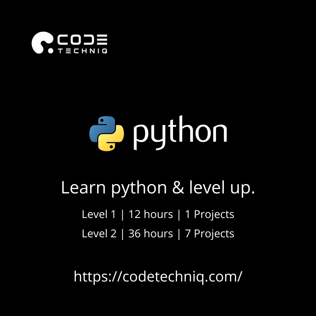 codetechniq's tweet image. Learn skills that matter with our future facing courses #learndatascience #learnmachinelearning #learnpython #learnios
