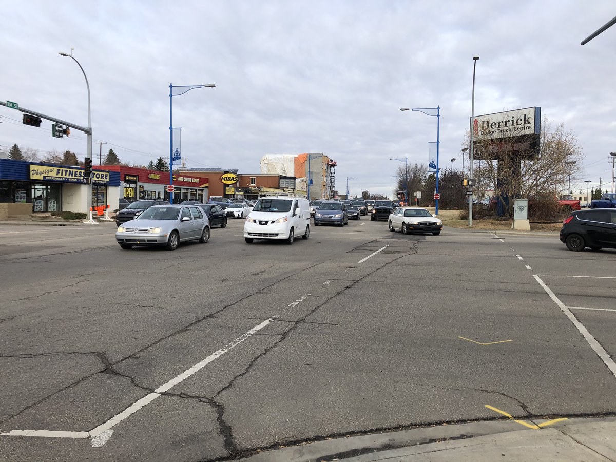 Here, looking north from the corner of 104 St & 63 Ave, is a groundbreaking land use change in Edmonton.
