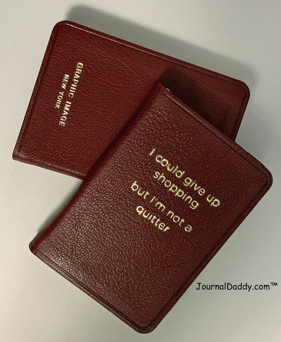 JournalDaddy's tweet image. Small Graphic Image Leather Notebooks New York, very high quality. Size: 2-1/2" x 3-1/2". This will be in San Angelo at our next show this weekend 11-7-20 along with many more.