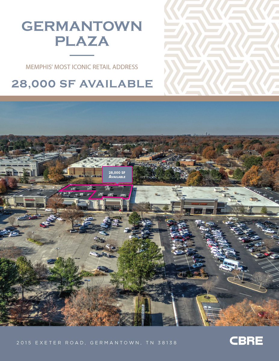 MidsouthE's tweet photo. Rare 28,000 SF vacancy in the heart of Germantown! This Hobby Lobby anchored center is located caddy-corner to the only Trader Joe’s snd Container Store in the Memphis MSA! Contact me at ashley.walker@cbre.com or 901-233-3786
 #cre  #commercialrealestate  #retail #bigbox  #901 https://t.co/TDFC3Z2Kv2