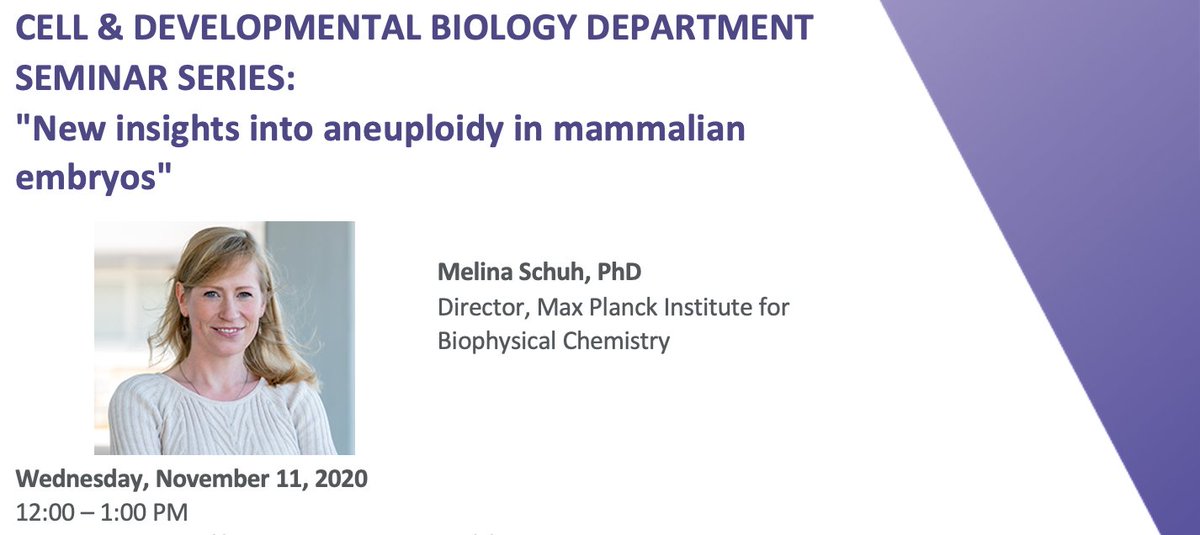 We are excited to be hosting Dr. Melina Schuh, Director, Max Planck Institute for Biophysical Chemistry in Göttingen, Germany on Wednesday, Nov 11! Please contact vanessa.g@northwestern.edu for full zoom seminar details
