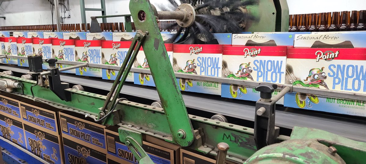 pointbrewery's tweet photo. Snow Pilot. A Pistachio Nut Brown Ale with delicious roasted caramel and nutty flavor. Available now through February. #pointbeer #snowpilot #bottling https://t.co/PBIllcxznD