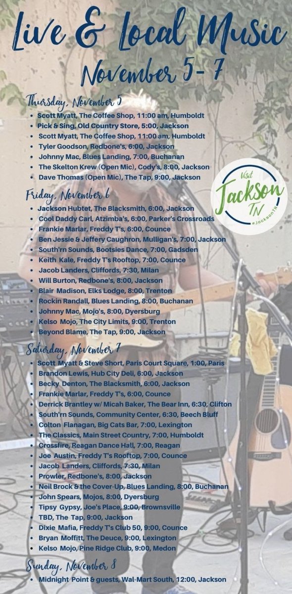 Pam_Blasingame's tweet photo. Take some time to relax this weekend with Jackson's Live and Local! https://t.co/PN8Poib2Mm