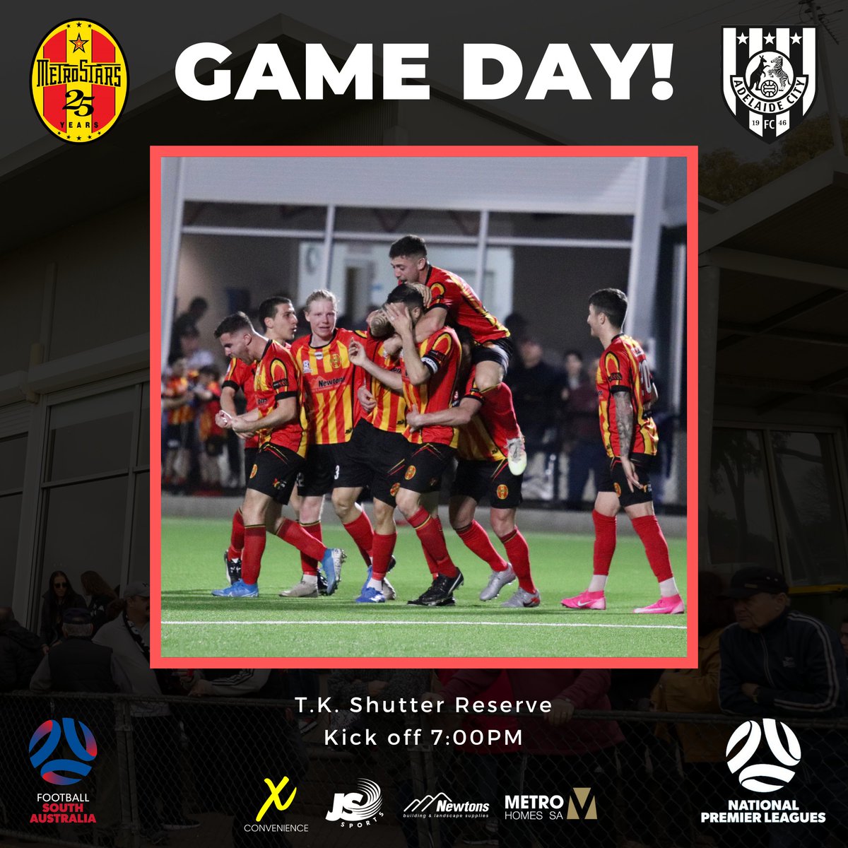 NE_MetroStars's tweet photo. π΄GAME DAY! π
π @AdelaideCityFC
β 7:00PM
π T.K. Shutter Reserve
π± #MetroStars #MSvAC https://t.co/1tJzWFojXL