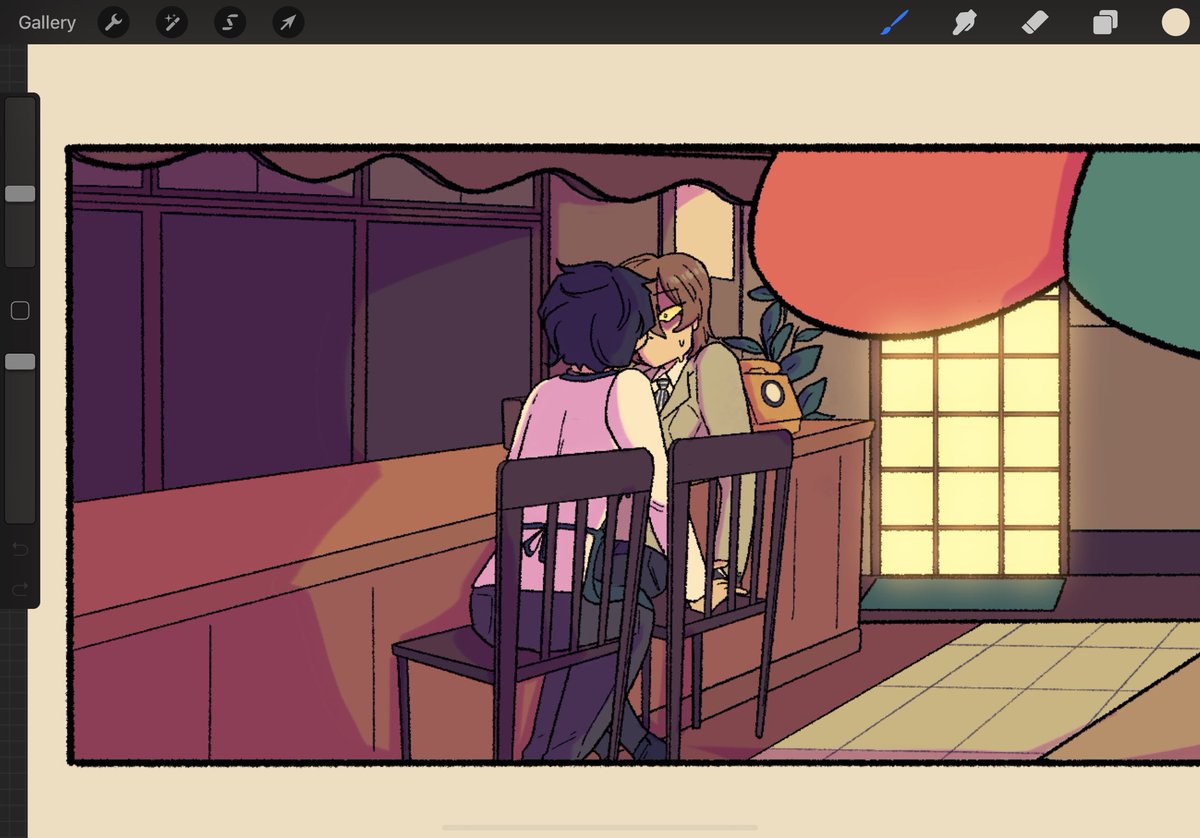 (WIP) i've been chipping away at a stupidly long comic in the background for a while now.. hopefully it'll be done soon bc i'm excited to share it?
