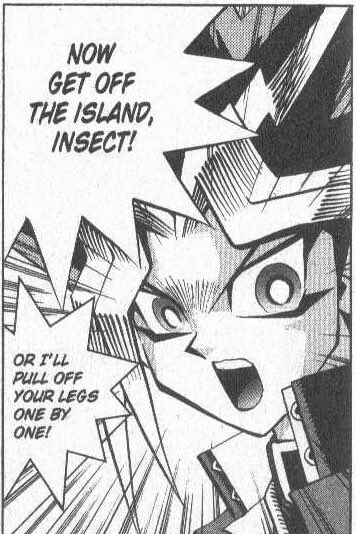 he really do not like insects 