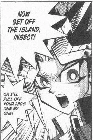 he really do not like insects 