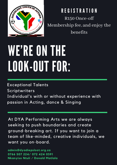 DYADIEPSLOOT's tweet photo. #DYAarts Classes #DYAPerformingArtsEducation
@NkanyisoNelson @dyadiepsloot https://t.co/xgUxDcA3lY