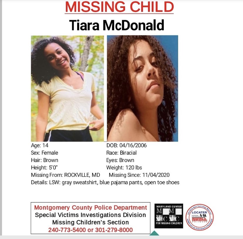 WCHS student Tiara McDonald is missing. Please contact MCPD Special Victims Investigations Division with any information.  <a href="/wchsbulldog/">churchillhighschool</a> <a href="/WChurchillHS/">Churchill Counseling</a> @Churchill_ASA @MUGasaway <a href="/DrIngerSwimpson/">Inger Swimpson</a>