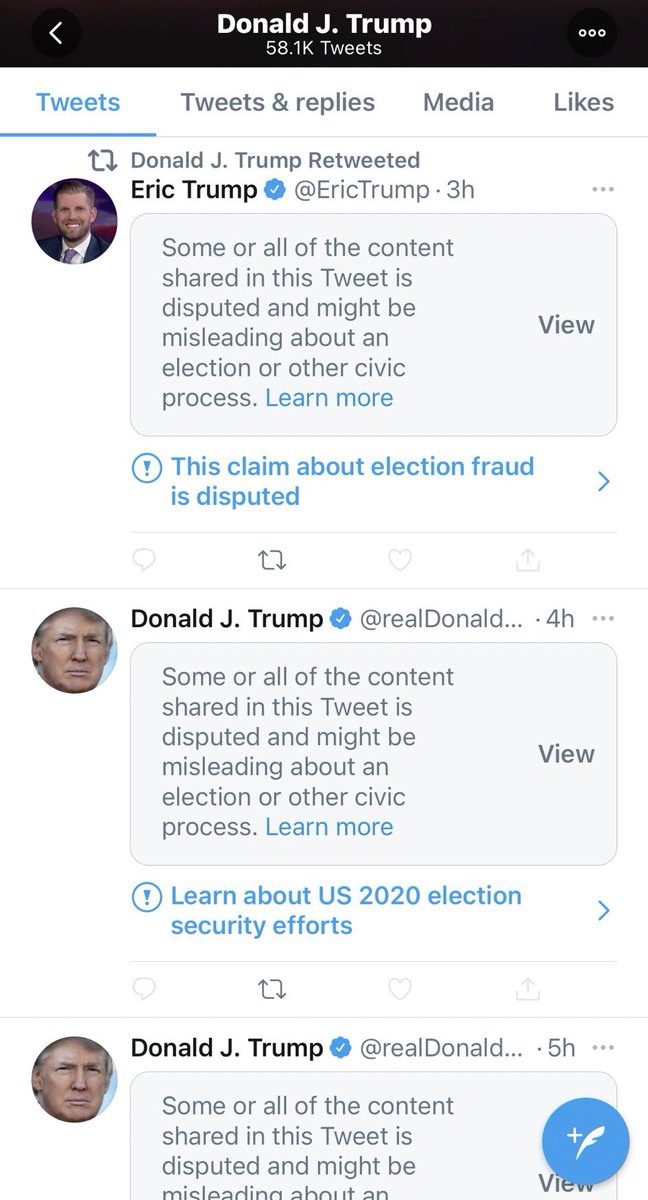 During the pandemic, social media companies censored doctors, medical researchers, &amp; others in the medical community who shared the truth about COVID-19 and the lockdowns.

Now they are censoring the President of the United States and allegations of voter fraud.

This is insane.