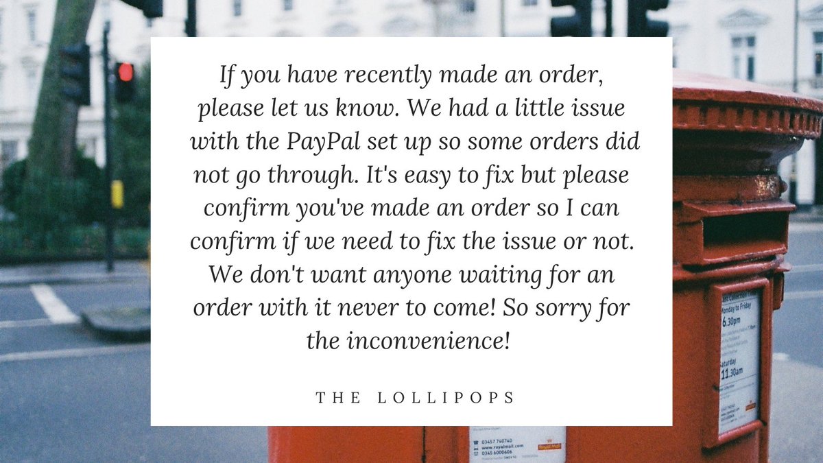 Please get in touch if you have recently made an order!