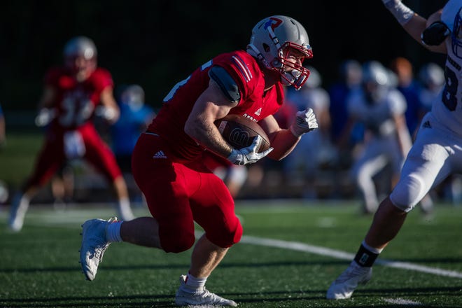KyleNeddenriep's tweet photo. John Rodenburg sometimes has to fight the urge to yell "Give it to Baron!" into the headset. But Roncalli knows it can lean on senior running back Baron Huebler. https://t.co/QGry2Ynwyh https://t.co/GRqqo7DfaN