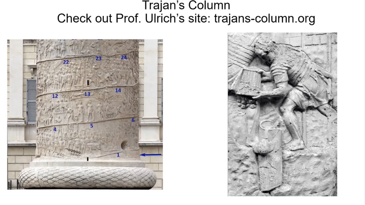In the lecture, we see another example of the extreme detail of the frieze with a Roman soldier dumping out dirt and rocks to help with construction [3]. These mundane tasks are not always the most captivating when compared to battle scenes, but they are extremely informative!