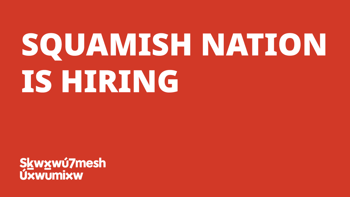 Please help share! 

Squamish Nation is hiring a Communications and Engagement Manager opening. The salary range is $75,405 - $88,711 annually, plus a comprehensive benefits package.

squamish-apply.applyfirst.net/jobs/SN200933-…