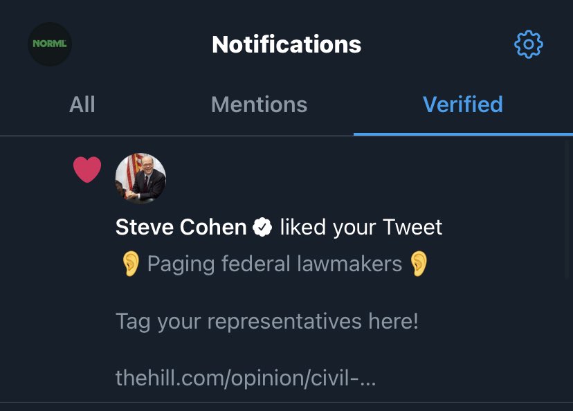NORML's tweet photo. P.S. @RepCohen is one of the OGโs of support for ending marijuana criminalization.
We didnt even mean to page him but he still stepped up yet again. https://t.co/yZU9RvDcyv