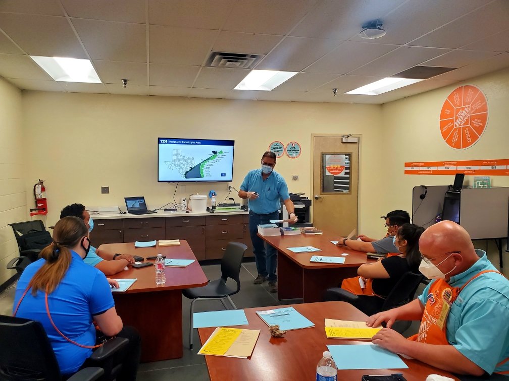 NaadiiaNaadiine's tweet photo. Thank You Doug From The Texas Department Of Isurance For Teaching Two Classes At #HomeDepot6584. 12 associates were able to learn about the coastal codes! We appreciate your time and we learned a lot! @MarksabasRivera @JarrodFarmer4 @kimbrough_mk @elizondo_iii @comar_6584 https://t.co/i0PmAl00P9